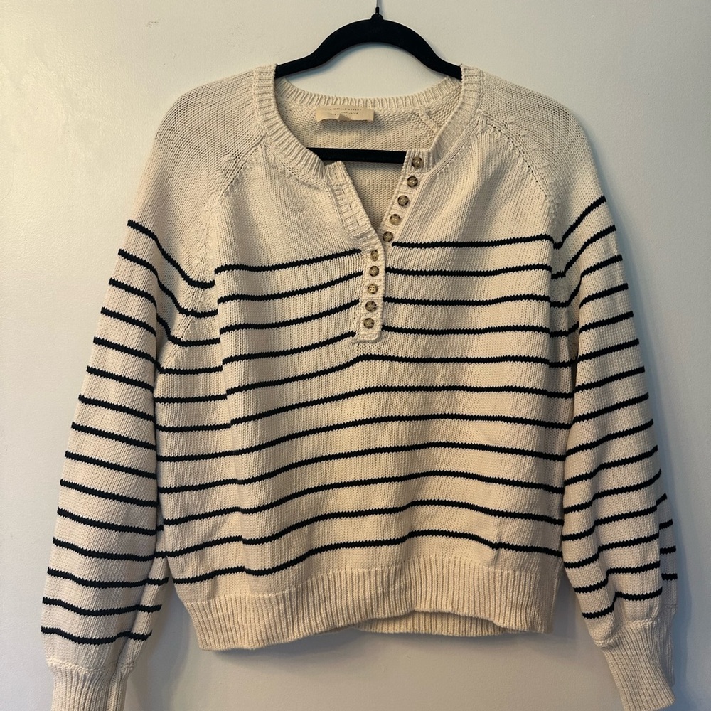 Sezane Leotine Jumper // Ecru / Navy